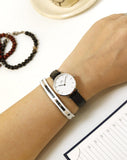 Buy Shop Daniel Wellington Classic Petite Reading White Dial Black Leather Strap Watch For Women - DW00100241 USA Online