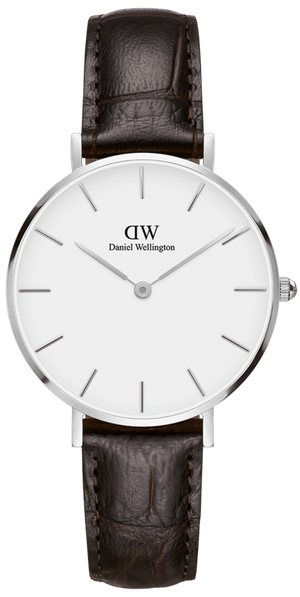 Buy Shop Daniel Wellington Classic Petite Reading White Dial Black Leather Strap Watch For Women - DW00100241 USA Online