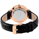 Buy Shop Daniel Wellington Classic Petite Sheffield Black Dial Black Leather Strap Watch For Women - DW00100224 USA Online