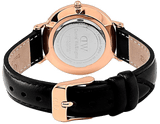 Buy Shop Daniel Wellington Classic Petite Sheffield Black Dial Black Leather Strap Watch For Women - DW00100224 USA Online
