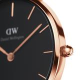 Buy Shop Daniel Wellington Classic Petite Sheffield Black Dial Black Leather Strap Watch For Women - DW00100224 USA Online