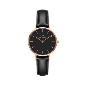 Buy Shop Daniel Wellington Classic Petite Sheffield Black Dial Black Leather Strap Watch For Women - DW00100224 USA Online