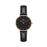 Buy Shop Daniel Wellington Classic Petite Sheffield Black Dial Black Leather Strap Watch For Women - DW00100224 USA Online