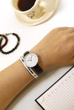 Buy Shop Daniel Wellington Classic Petite Sheffield White Dial Black Leather Strap Watch For Women - DW00100186 USA Online