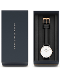 Buy Shop Daniel Wellington Classic Petite Sheffield White Dial Black Leather Strap Watch For Women - DW00100230 USA Online