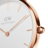 Buy Shop Daniel Wellington Classic Petite Sheffield White Dial Black Leather Strap Watch For Women - DW00100230 USA Online