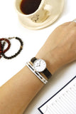 Buy Shop Daniel Wellington Classic Petite Sheffield White Dial Black Leather Strap Watch For Women - DW00100242 USA Online