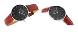 Buy Shop Daniel Wellington Classic Petite St Mawes Black Dial Brown Leather Strap Watch For Women - DW00100181 USA Online