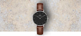 Daniel Wellington Classic Petite St Mawes Black Dial Brown Leather Strap Watch For Women - DW00100181