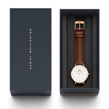 Buy Shop Daniel Wellington Petite St Mawes White Dial Brown Leather Strap Watch For Women - DW00100175 USA Online