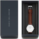 Buy Shop Daniel Wellington Classic Petite St Mawes White Dial Brown Leather Strap Watch For Women - DW00100187 USA Online