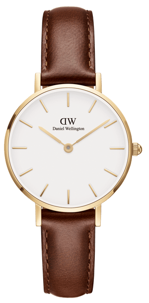 Buy Shop Daniel Wellington Classic Petite St Mawes White Dial Brown Leather Strap Watch For Women - DW00100231 USA Online