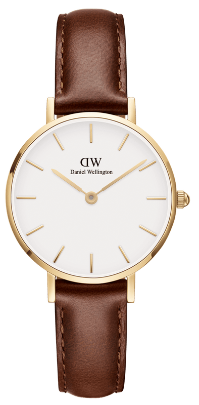 Buy Shop Daniel Wellington Classic Petite St Mawes White Dial Brown Leather Strap Watch For Women - DW00100231 USA Online