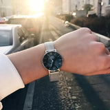 Buy Shop Daniel Wellington Classic Petite Sterling Black Dial Silver Mesh Bracelet Watch For Women - DW00100162 USA Online