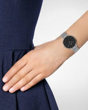 Buy Shop Daniel Wellington Classic Petite Sterling Black Dial Silver Mesh Bracelet Watch For Women - DW00100162 USA Online