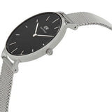 Buy Shop Daniel Wellington Classic Petite Sterling Black Dial Silver Mesh Bracelet Watch For Women - DW00100162 USA Online