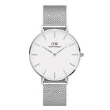 Buy Shop Daniel Wellington Classic Petite Sterling White Dial Silver Mesh Bracelet Watch for Women - DW00100442 USA Online