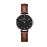 Buy Shop Daniel Wellington Classic Petite St Mawes Black Dial Brown Leather Strap Watch For Women - DW00100237 USA Online
