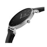 Buy Shop Daniel Wellington Petite Sheffield Black Dial Black Leather Strap Watch For Women - DW00100180 USA Online