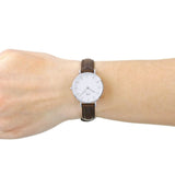 Buy Shop Daniel Wellington Classic Petite White Dial Brown Leather Strap Watch For Women - DW00100239 USA Online