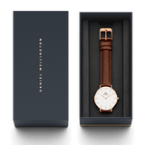 Buy Shop Daniel Wellington Classic Petite White Dial Brown Leather Strap Watch For Women - DW00100239 USA Online