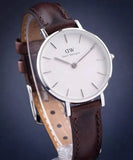 Buy Shop Daniel Wellington Classic Petite White Dial Brown Leather Strap Watch For Women - DW00100239 USA Online