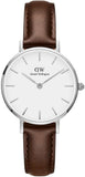 Buy Shop Daniel Wellington Classic Petite White Dial Brown Leather Strap Watch For Women - DW00100239 USA Online