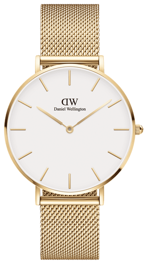 Buy Shop Daniel Wellington Classic Petite White Dial Gold Mesh Bracelet Watch For Women - DW00100348 USA Online