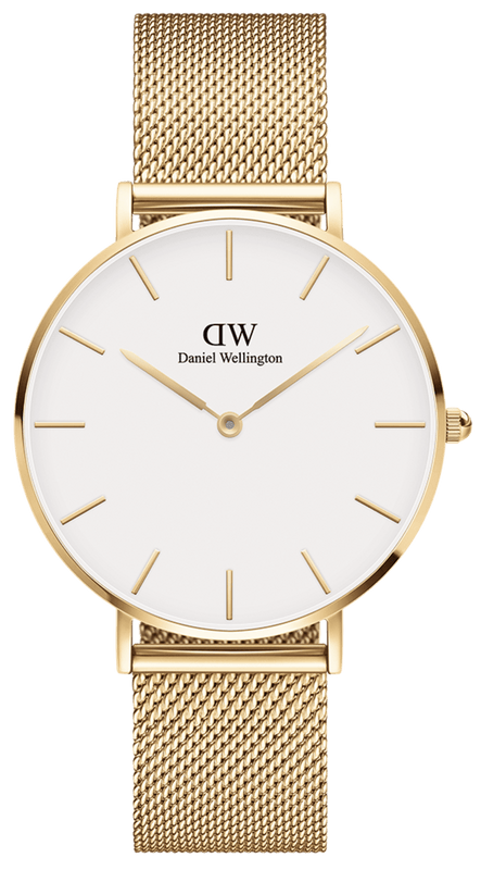 Buy Shop Daniel Wellington Classic Petite White Dial Gold Mesh Bracelet Watch For Women - DW00100348 USA Online