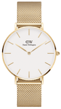 Buy Shop Daniel Wellington Classic Petite White Dial Gold Mesh Bracelet Watch For Women - DW00100348 USA Online