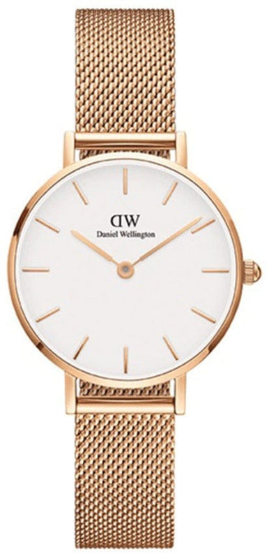 Buy Shop Daniel Wellington Classic Petite White Dial Rose Gold Mesh Bracelet Watch For Women - DW00100219 USA Online