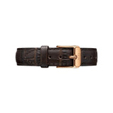 Buy Shop Daniel Wellington Classic Petite York Black Dial Brown Leather Strap Watch For Women - DW00100170 USA Online