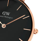 Buy Shop Daniel Wellington Classic Petite York Black Dial Brown Leather Strap Watch For Women - DW00100170 USA Online