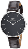 Buy Shop Daniel Wellington Classic Petite York Black Dial Brown Leather Strap Watch For Women - DW00100182 USA Online