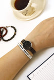 Buy Shop Daniel Wellington Classic Petite York Black Dial Brown Leather Strap Watch For Women - DW00100238 USA Online