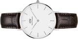 Buy Shop Daniel Wellington Classic Petite York White Dial Black Leather Strap Watch For Women - DW00100188 USA Online