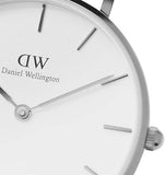 Buy Shop Daniel Wellington Classic Petite York White Dial Black Leather Strap Watch For Women - DW00100188 USA Online