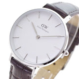 Buy Shop Daniel Wellington Classic Petite York White Dial Black Leather Strap Watch For Women - DW00100188 USA Online
