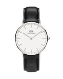 Buy Shop Daniel Wellington Classic Petite York White Dial Black Leather Strap Watch For Women - DW00100188 USA Online