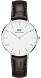Buy Shop Daniel Wellington Classic Petite York White Dial Black Leather Strap Watch For Women - DW00100188 USA Online
