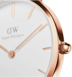 Buy Shop Daniel Wellington Classic Petite York White Dial Brown Leather Strap Watch For Women - DW00100176 USA Online
