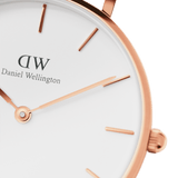 Buy Shop Daniel Wellington Classic Petite York White Dial Brown Leather Strap Watch For Women - DW00100176 USA Online