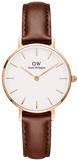 Buy Shop Daniel Wellington Classic Petite York White Dial Brown Leather Strap Watch For Women - DW00100176 USA Online