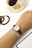 Buy Shop Daniel Wellington Classic Petite York White Dial Brown Leather Strap Watch For Women - DW00100244 USA Online