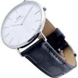 Buy Shop Daniel Wellington Classic Reading White Dial Black Leather Strap Watch For Women - DW00100058 USA Online