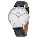 Buy Shop Daniel Wellington Classic Reading White Dial Black Leather Strap Watch For Women - DW00100058 USA Online