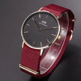 Buy Shop Daniel Wellington Classic Roselyn Black Dial Maroon Nylon Strap Watch For Women - DW00100273 USA Online