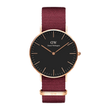Buy Shop Daniel Wellington Classic Roselyn Black Dial Maroon Nylon Strap Watch For Women - DW00100273 USA Online