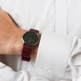 Buy Shop Daniel Wellington Classic Roselyn Black Dial Maroon Nylon Strap Watch For Women - DW00100274 USA Online