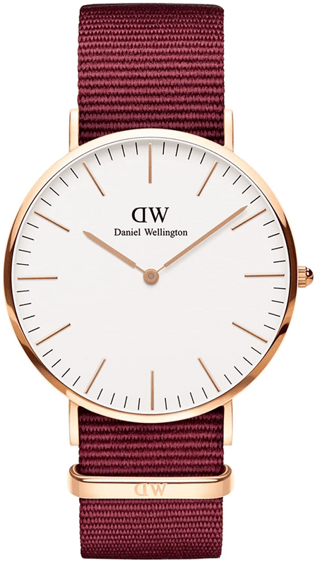 Buy Shop Daniel Wellington Classic Roselyn White Dial Maroon Nylon Strap Watch For Women - DW00100267 USA Online